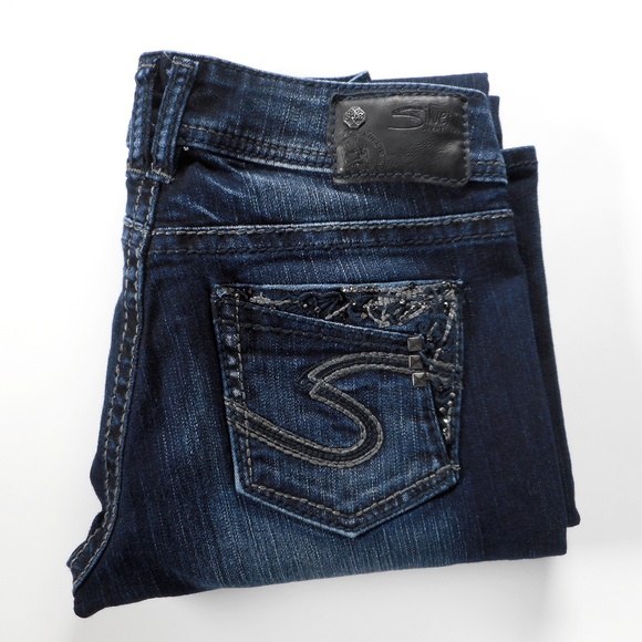 Silver Jeans Suki 17" Denim Blue Jeans 26 x 31.5 - Picture 3 of 11